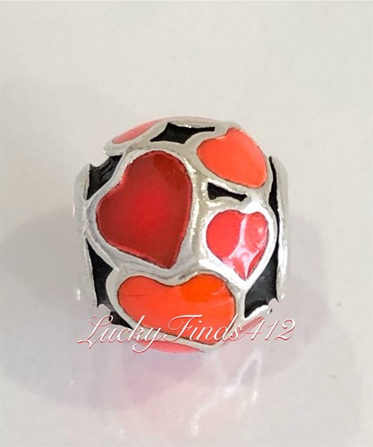 Authentic pandora red - red, hearts