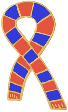 London Scottish Rugby Union Supporter Scarf Ribbon Pin Badge - GOLD plated