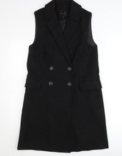 New Look Women’s Black Waistcoat Size 10 Sleeveless Long