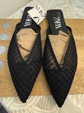 ZARA Black Mesh Pointed Toe