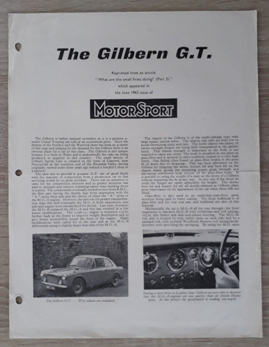 Gilbern article brochure - gilbern,