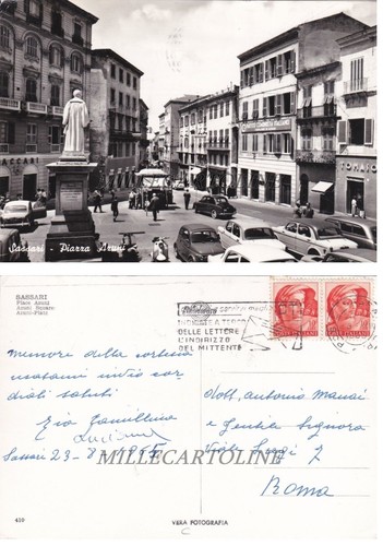 Sassari piazza azuni 1965 - piazza,