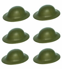 6 x WW2 Green Plastic Helmet