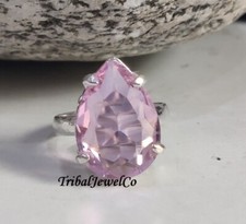 Rose Quartz Ring for Her, 925