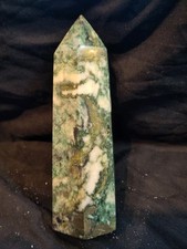 Large beautiful Slightly Imperfect Tree Agate And Pyrite crystal Tower