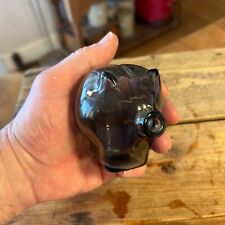 Vintage Small Cascade Glass Grey Piggy Money Bank – Retro! –
