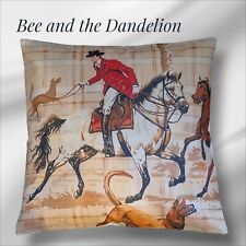 Huntsman Equestrian Cushion Cover Horses Dogs Countryside Fox Hunt  45cms X 45cm