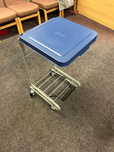 Cleaning trolley bin wheels - trolley, on