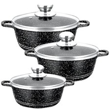 3pcs Cookware Granite Coating
