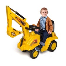 DIGGER JCB EXCAVATOR RIDE ON TOY PUSH N PULL LARGE YELLOW PLAY WALKER CHILD KIDS