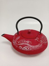 Unity Red Cast Iron Teapot with Dragon Design and Infuser 600ml