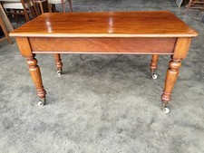 Antique Victorian walnut low occasional coffee work end table castors