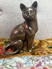 Bronze Effect Cat Sculpture Very Heavy, Marks And Scratches As Shown In Pictures
