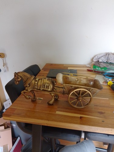 Vintage brass shire horse - horse, and