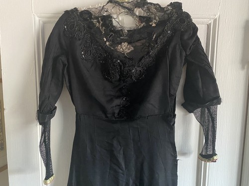 Antique dress black crochet - antique,