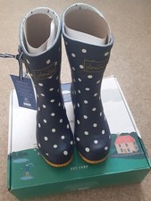 JOULES MOLLY NAVY SPOT WELLIES