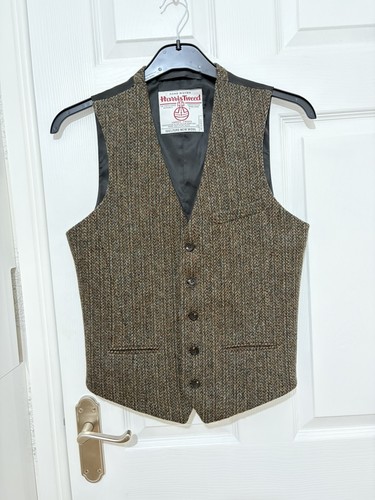 Harris tweed waistcoat vest - tweed,