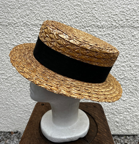 Vintage straw boater - vintage,
