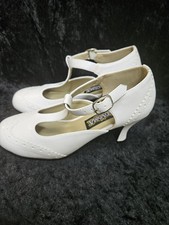 Mary Jane Flapper Shoes 1920's Style Funtasma White size 6 gatsby NEW