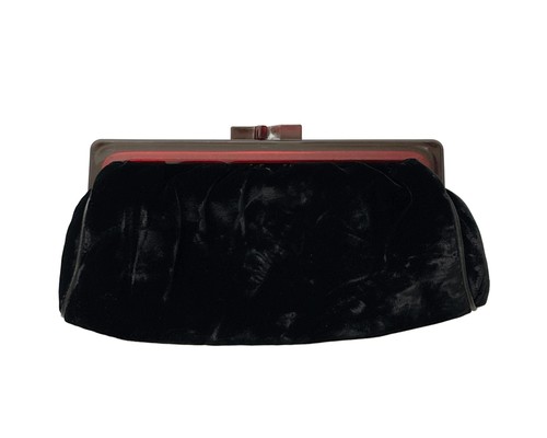 Vintage black velvet evening - black,