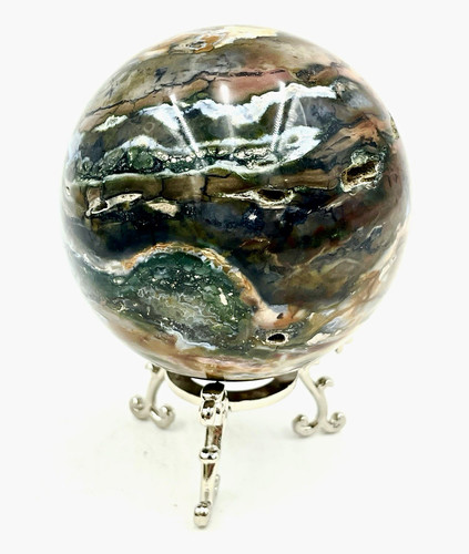 Ocean jasper sphere with drusy - jasper,
