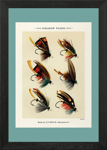 Vintage salmon flies framed - vintage,