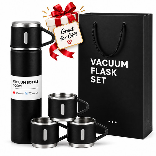 500ml black vacuum flask gift - vacuum,