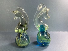 2x Mdina Hand Blown Glass Sea