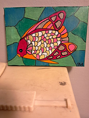 Fantasy fish canvas painting - fish,