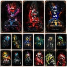 F1 Racing Legends Metal Tin Sign Poster Hamilton Schumacher Senna Verstappen