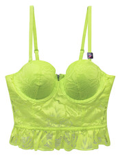 LaSenza Lace Underwired Lightly Padded Bra Top Multiway Strapless Lime XS - XL