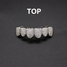 Teeth Grillz Set Top Bottom Mouth Gold Silver Teeth Grills  Removable Jewelry