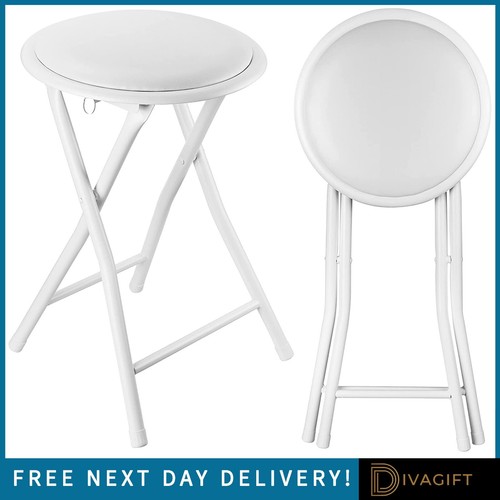 White folding stool - white,