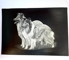 Rough Collie Dogs Original Art