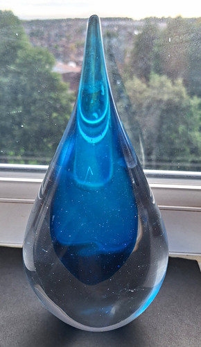 Blue clear art glass - blue,