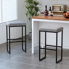 Retro Kitchen Breakfast Bar Stool Chair with Footrest Counter Height High Seat