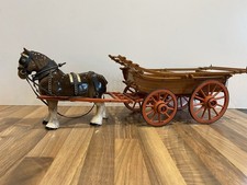 Vintage Shire Horse With Wooden Hay Cart