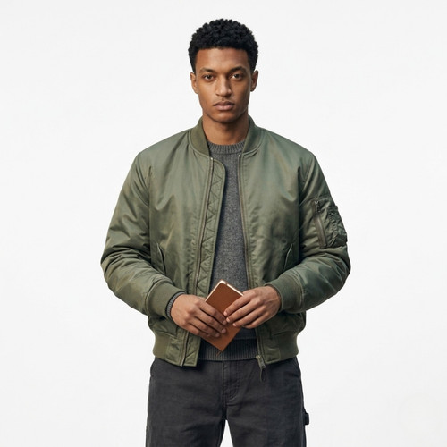 Men olive green bomber - green,