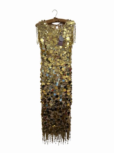 Monsoon sequin dress gold midi - sequin,