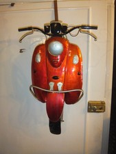 Contemporary Wall Metal Steel Art Motorbike Embossed Sculpture 15'' Wide