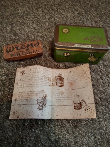 Antique wren polish tin - polish, tin,