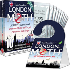 LONDON MOTH KILLER 10 (TEN) Premium Sticky Pheromone Moth Traps for the Common C
