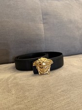 Versace Black Belt with Gold