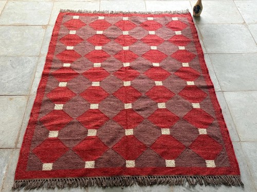 Rustic kilim wool jute - jute, rug