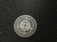 Calverts Carbolic Tooth Paste Pot Lid Sixpence Pictorial Chemists Medical Lid
