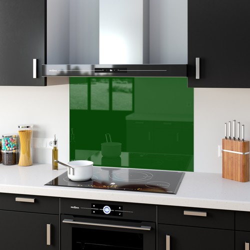 Kitchen glass splashback - kitchen,