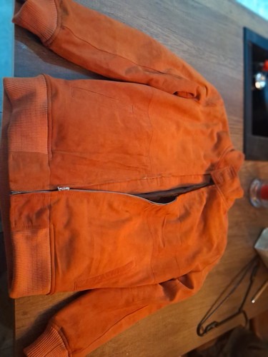 Orange suede jacket size - orange, m