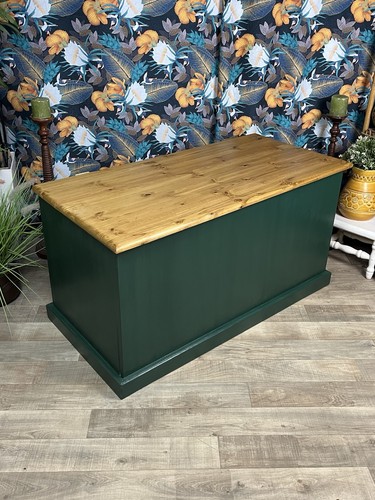 Large solid pine ottoman - large,