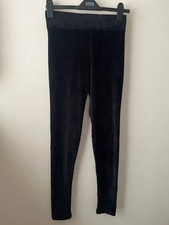 M&S Leggings Size 8 Long Black Cord Skinny Stretch High Rise Casual Winter