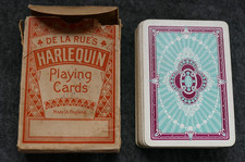 Vintage De La Rue's Harlequin Playing Cards- Beautiful Design-Full deck 1 Joker